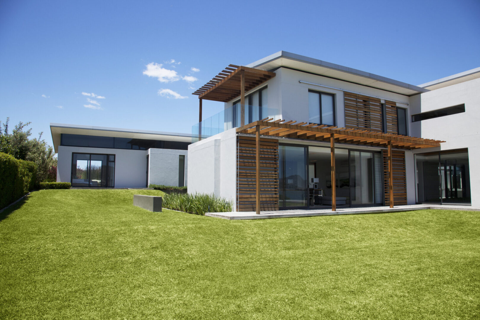 Modern house with wooden accents