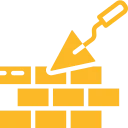 Bricklaying icon with trowel