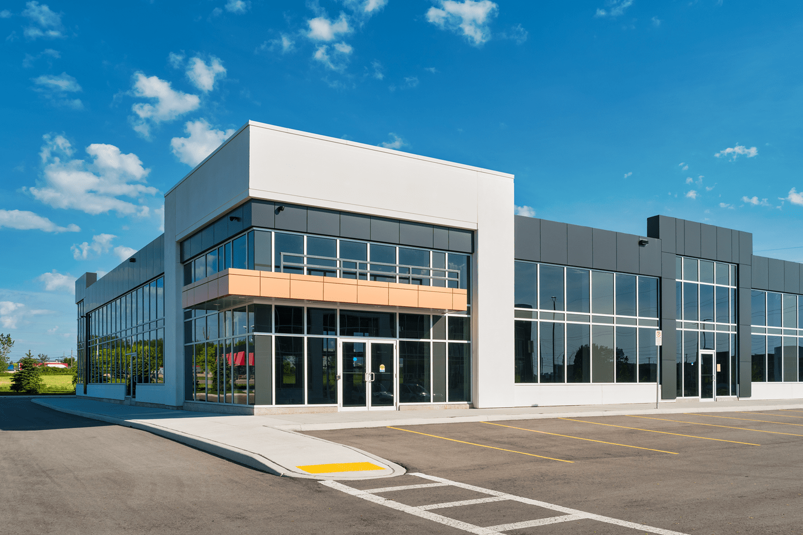 Modern office building with glass facade